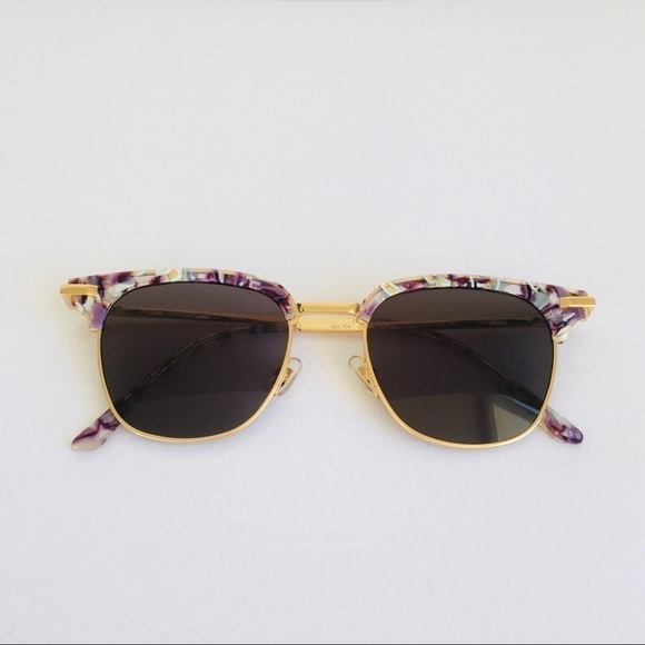 Gentle Monster Core 612 PD4 Clubmaster Gold Metal & Acetate Sunglasses - Picture 1 of 6